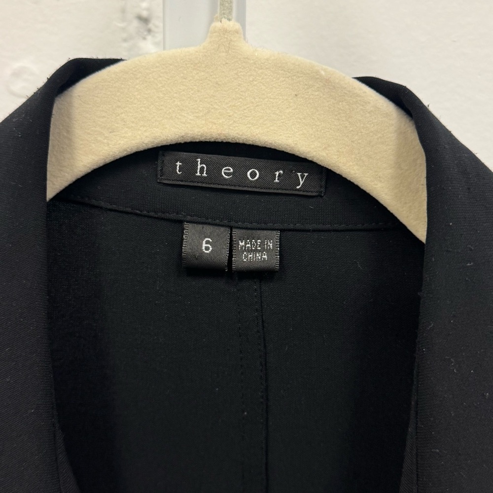 Theory Clemira‎ Intellect Mini Shirt Style Long Sleeve Dress Black Sz 6 - Picture 7 of 13